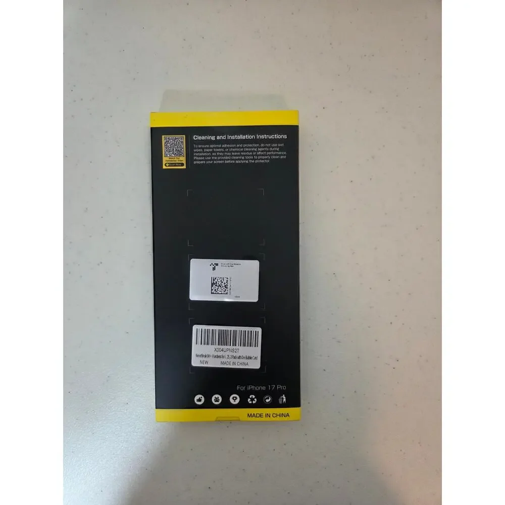 Never Break Screen Protector Iphone 17 Pro 2 Pack 9H Full Cover Glass
